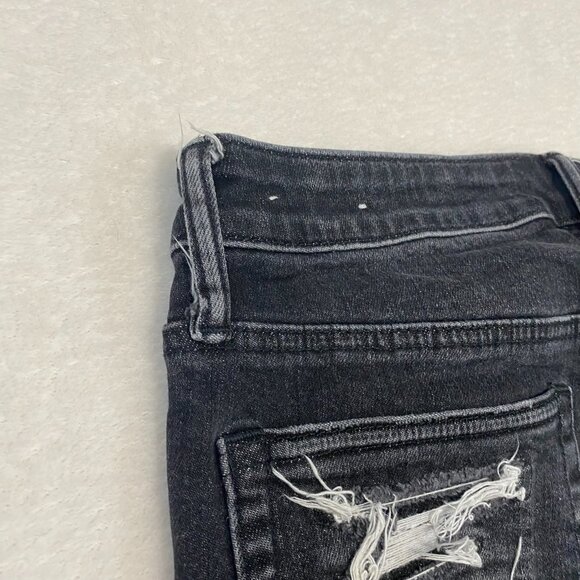 American Eagle Next Level Airflex Stacked Skinny Jeans Mens 32x35 Black Distress - Picture 9 of 12